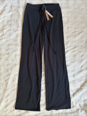 SKIMS Cotton Jersey Straight Leg Pant - Black Soot NWT